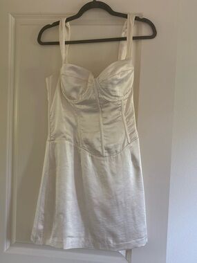 Ivory/White Satin Bustier Mini Dress - Runaway the Label